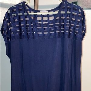 Navy Blue Short Sleeve Top